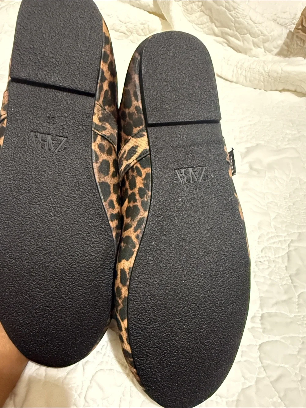 Zara Girls Leopard Print Mary Jane Flats - Brown & Black